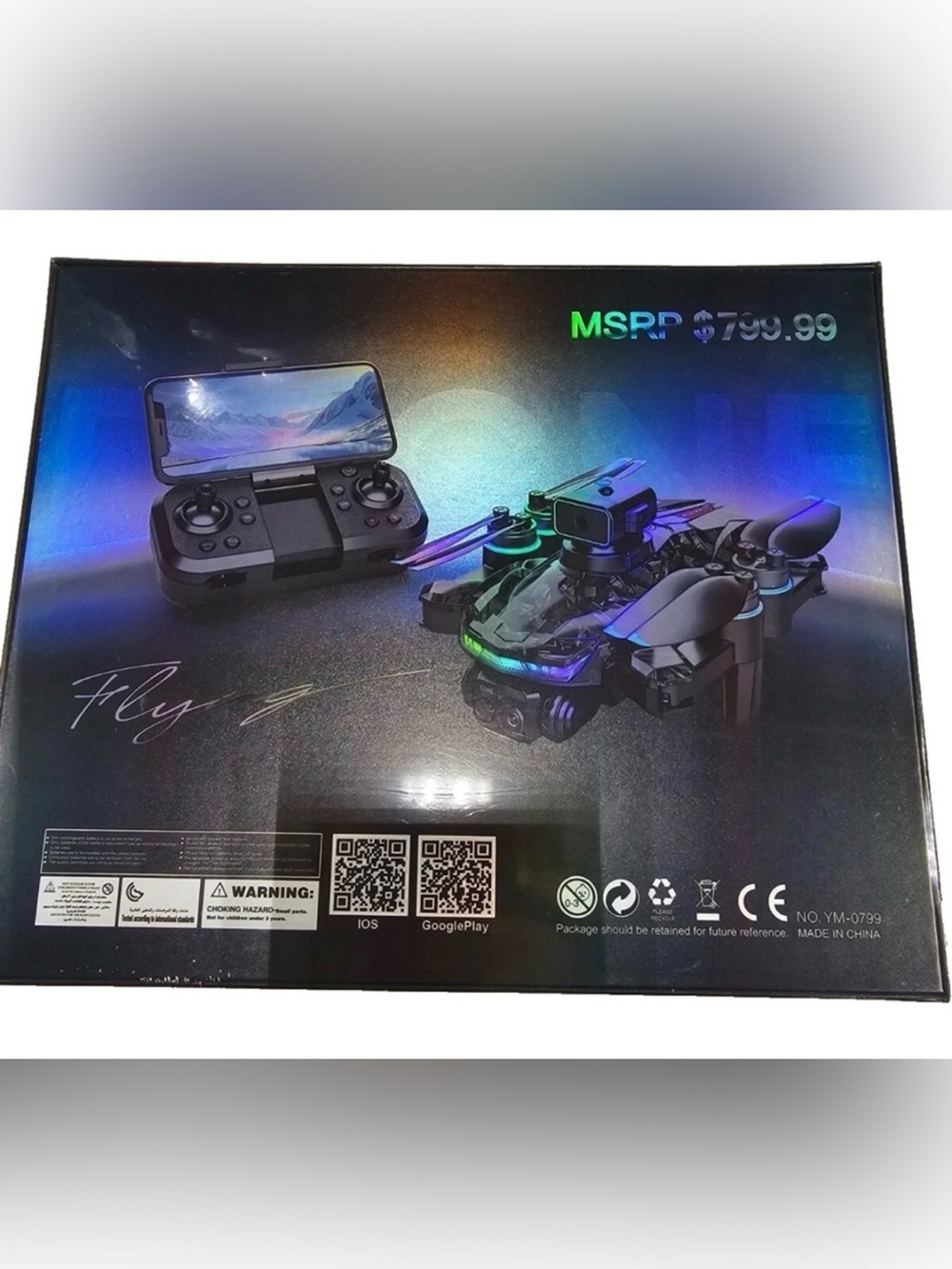 NIB Foldable RC Drone with Smartphone Controller - Black - Picture 2 of 7
